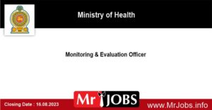 Monitoring & Evaluation Officer - Ministry of Health Vacancies 2023