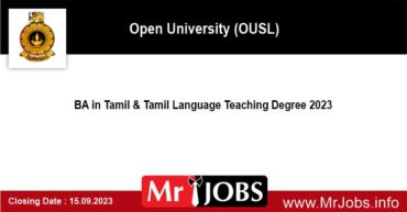 Open University OUSL BA in Tamil Tamil Language Teaching Degree 2023