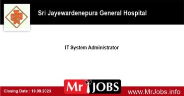 IT System Administrator SJGH Jobs in Sri Lanka 2