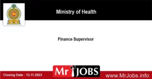 Finance Supervisor Ministry of Health Vacancies 2023