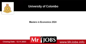 Masters in Economics 2024 University of Colombo
