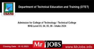 Technical College Application 2024 Courses Department of Technical Education Training DTET