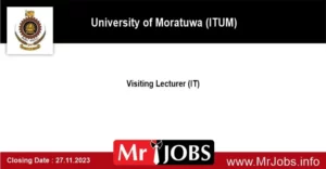 Visiting Lecturer University of Moratuwa Vacancies 2023 ITUM