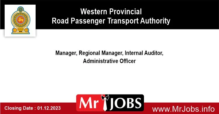 Western Provincial Road Passenger Transport Authority Vacancies 2023 (1)