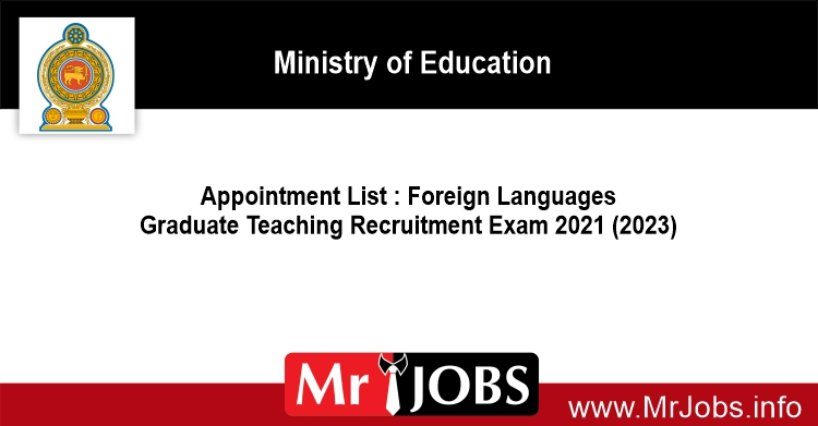 Appointment List Foreign Languages Graduate Teaching Recruitment Exam 2021 2023